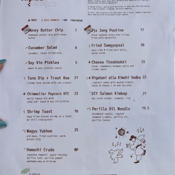 Jilli - Soft opening menu (hamachi crudo only available Friday + Saturday) - Korean Near Me - San Francisco, California