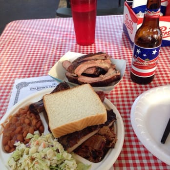 Big John's Texas BBQ - BBQ sampler plate with half rack of ribs - Barbeque Near Me - Page, Arizona Big John's Texas BBQ - BBQ sampler plate with half rack of ribs - Barbeque Near Me - Page, Arizona