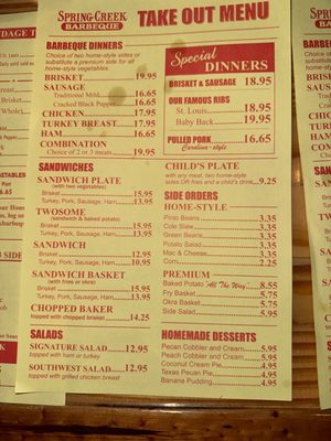 Menu photo 1 Spring Creek Barbeque Houston, TX Menu photo 1 Spring Creek Barbeque Houston, TX