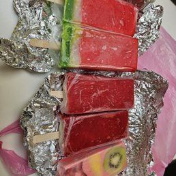 Watermelon, strawberry lechera, strawberry yogurt with fruit Watermelon, strawberry lechera, strawberry yogurt with fruit