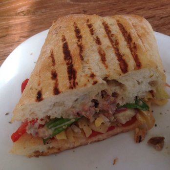 Tre Galli Gelato Caffe - Vegetarian panini (with basil instead of cheese) - Coffee & Tea Near Me - New Westminster, British Columbia Tre Galli Gelato Caffe - Vegetarian panini (with basil instead of cheese) - Coffee & Tea Near Me - New Westminster, British Columbia