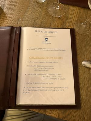 Menu photo 2 Demeures & Châteaux Fleur de Roques Puisseguin, 33 Menu photo 2 Demeures & Châteaux Fleur de Roques Puisseguin, 33