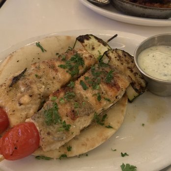 The Greek - Salmon souvlaki :) - Greek Near Me - Vancouver, British Columbia The Greek - Salmon souvlaki :) - Greek Near Me - Vancouver, British Columbia