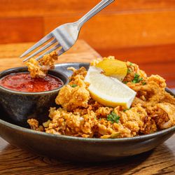 Bar TZA - Crispy yet fluffy calamari with our house made cocktail sauce