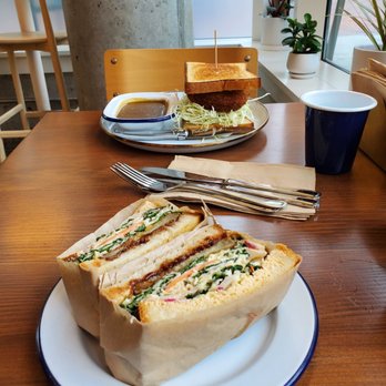 Tanaka - Eggplant sando with menchi in the back - Sandwiches Near Me - Portland, Oregon