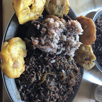 Haitian Sensation - Fried pork, spicy coleslaw, fried plantains. Yummmm! - Coffee & Tea Near Me - Sharon, Pennsylvania