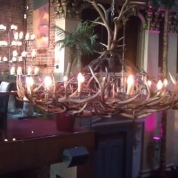 One of the spectacular chandeliers at Alma de Cuba