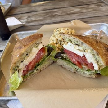 Blue Barn Provisions - Tomato Caprese Sandwich on Ciabatta - Salad Near Me - Camino, California Blue Barn Provisions - Tomato Caprese Sandwich on Ciabatta - Salad Near Me - Camino, California