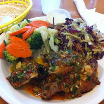 Chicken Maison - The spicy lemon garlic chicken with steamed veggies and cole slaw. - Middle Eastern Near Me - Torrance, California Chicken Maison - The spicy lemon garlic chicken with steamed veggies and cole slaw. - Middle Eastern Near Me - Torrance, California