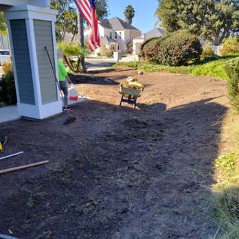 Grape Vine landscaping - Sod project, before. - Gardeners Near Me