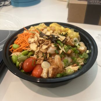Bayside Poke - Custom Poke Regular Bowl (with salmon, shrimp, and tofu) - Poke Near Me - Newark, California