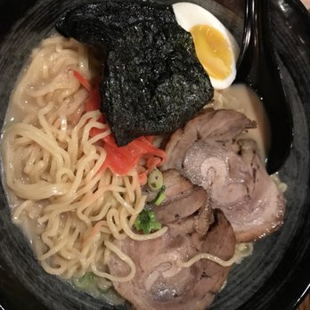 YamaFuji - Tonkotsu Ramen - not bad, but some fresh vegetables would have balanced the porkyness nicely. - Asian Fusion Near Me - Southborough, Massachusetts