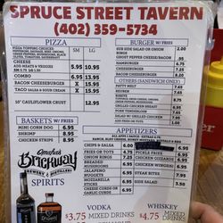Spruce Street Tavern - Menu