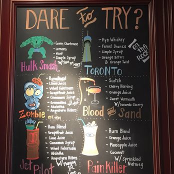 Bar Tulia - Their cute little tiki cocktail board. - Bars Near Me - Naples, Florida