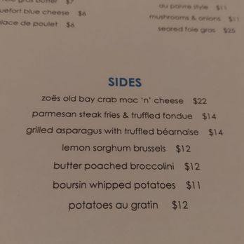 Zoes Steak & Seafood - Menu 10.24 - Seafood Near Me - Virginia Beach, Virginia