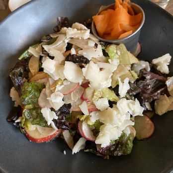 etta - Farm greens salad with the pickled carrots on the side. I wish I had the dressing on the side too. - New American Near Me - Scottsdale, Arizona etta - Farm greens salad with the pickled carrots on the side. I wish I had the dressing on the side too. - New American Near Me - Scottsdale, Arizona