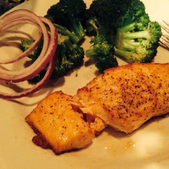 Chili's - My salmon. Ignore the onions - they were from my salad. - American Near Me - Florence, South Carolina