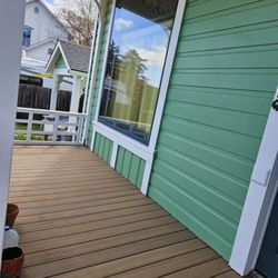 Glorious Roofing - THIS IS HOW THE NEW DECK AND THE PAINTED GREEN HOUSE LOOKED., VERY NICE COLOR