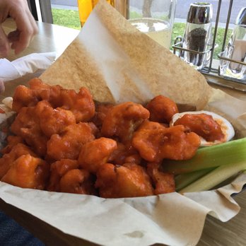 J. Selby's - Spicy Buffalo Wings made with cauliflower with side of ranch sauce were cooked perfectly. - Vegan Near Me - St Paul, Minnesota