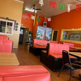 tables and booths in a mexican restaurant