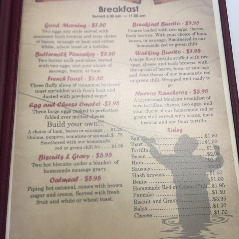 Backcast Cafe - a menu for breakfast - New American Near Me - Navajo Dam, New Mexico
