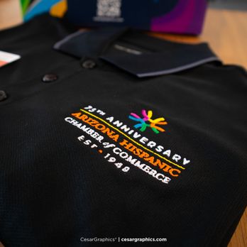 Cesar Graphics - Embroidered Shirt for Arizona Hispanic Chamber of Commerce - Printing Services Near Me - Phoenix, Arizona Cesar Graphics - Embroidered Shirt for Arizona Hispanic Chamber of Commerce - Printing Services Near Me - Phoenix, Arizona