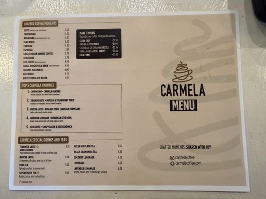 Menu photo 1 Carmela Coffee Pompano Beach, FL