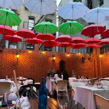 Buona Notte - Colorful umbrellas in salute to the Italian Flag. - Italian Near Me - New York, New York