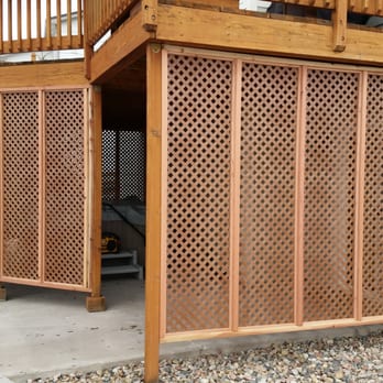 Wickham's Workbench - a wooden deck with lattice screens - General Contractors Near Me - Colorado Springs, Colorado Wickham's Workbench - a wooden deck with lattice screens - General Contractors Near Me - Colorado Springs, Colorado