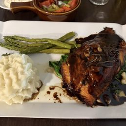 The said salmon drenched in way too much balsamic