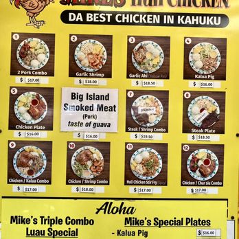 Mike's Huli Chicken - Menu - Food Trucks Near Me - Kahuku, Hawaii Mike's Huli Chicken - Menu - Food Trucks Near Me - Kahuku, Hawaii