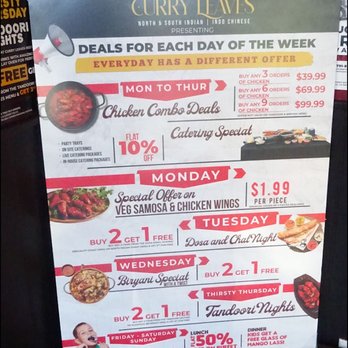The Curry Leaves - As you enter the greeting station, there is a menu that lists the daily specials. - Indian Near Me - Rocklin, California The Curry Leaves - As you enter the greeting station, there is a menu that lists the daily specials. - Indian Near Me - Rocklin, California
