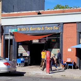 Exterior outside entrance of Buddy's Burrito & Taco Bar - Brooklyn, New York Exterior outside entrance of Buddy's Burrito & Taco Bar - Brooklyn, New York