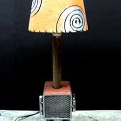 Naked Art - Fabricated lamps with recycled materials and hand made retro shades by Tom Colon