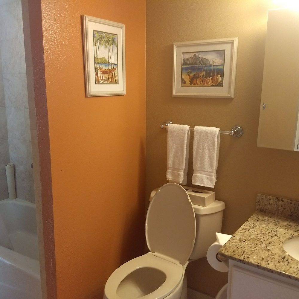 Lawai Beach Resort - tiny bathroom sink in only bathroom in 2 bedroom unit 3308 - Hotels Near Me - Koloa, Hawaii Lawai Beach Resort - tiny bathroom sink in only bathroom in 2 bedroom unit 3308 - Hotels Near Me - Koloa, Hawaii