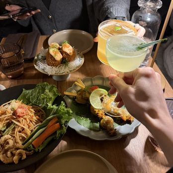 Lalyn - Squid Skewers Som Tum Crab Croquettes - Thai Near Me - New York, New York