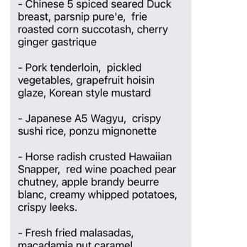 Fresh Island Catering - Our 2nd dinner menu. - Caterers Near Me