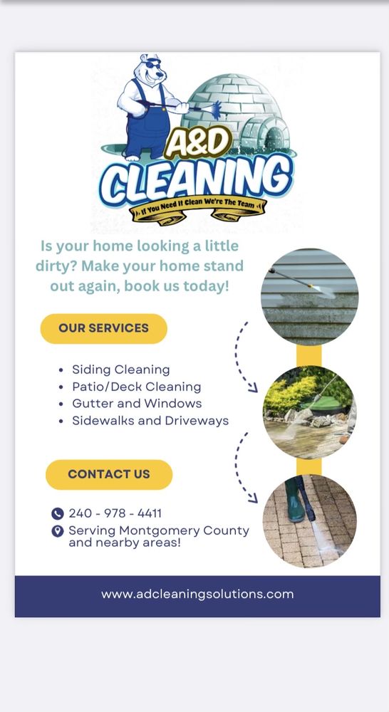 A & D CLEANING Silver Spring, Maryland Pressure Washers Phone