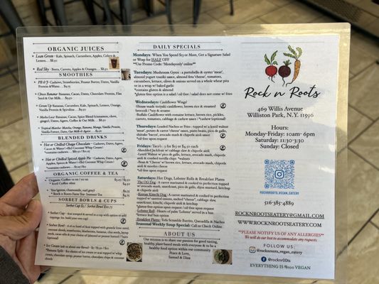 Menu photo 5 Rock n Roots Williston Park, NY