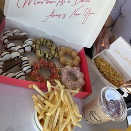 6-pack, fries, ube milk tea, half beef/half cheese dog 6-pack, fries, ube milk tea, half beef/half cheese dog