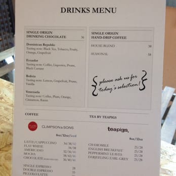 Odd One Out - Drinks menu from the SFS cafe attached to Odd One Out - Art Galleries Near Me - Hong Kong, HK
