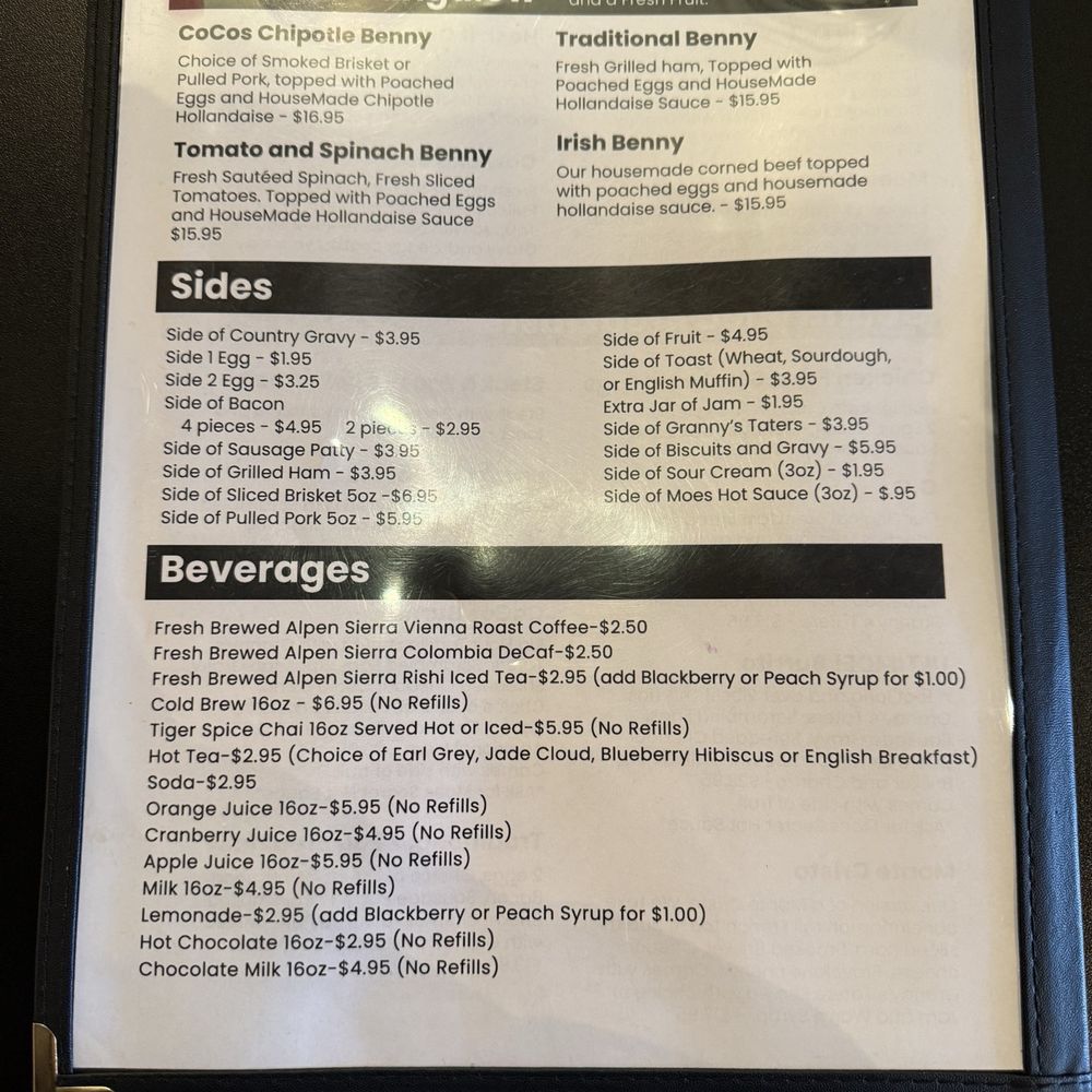 Cocos N Moes - Menu - Breakfast & Brunch Near Me - Minden, Nevada
