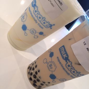 Milk Tea Lab - A block of egg pudding at the bottom of that drink. Didn't get any while drinking. Ate it like tofu at the end. - Coffee & Tea Near Me - Pleasant Hill, California