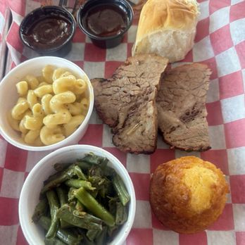 Papa Diesels BBQ - Brisket meal w green beans and Mac n cheese - Barbeque Near Me - Apopka, Florida