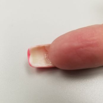Davis Nails - Another... acrylic all bunched up in the corner. - Nail Salons Near Me - Waldorf, Maryland