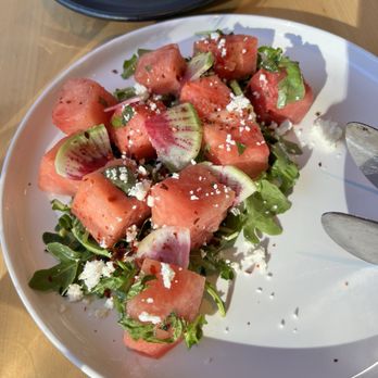 Solstice - Watermelon and feta salad- so light and refreshing - New American Near Me - Irvine, California Solstice - Watermelon and feta salad- so light and refreshing - New American Near Me - Irvine, California