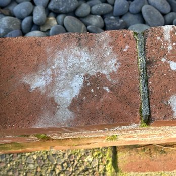 Silva Contractors - Mortar left behind from their work on my brick planter. - Electricians Near Me - Pleasant Hill, California