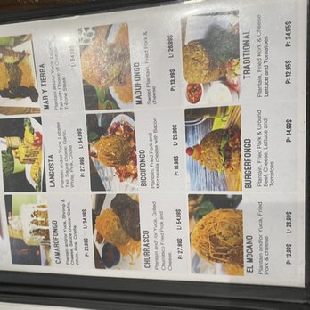 Mofongo El Mocano - a menu on a table - Dominican Near Me - Bronx, New York