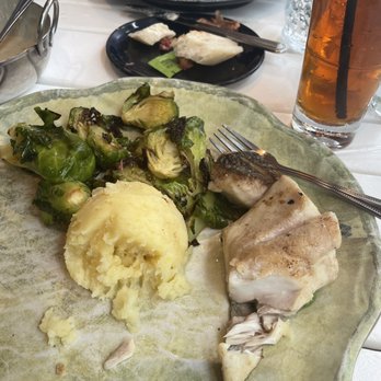 Hook & Barrel - Stripped bass, brussel sprouts, mash. The fish as fresh as it gets. - Seafood Near Me - Myrtle Beach, South Carolina