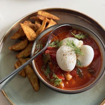 OEB Breakfast - Kelowna - Shakshuka w/ potatoes - Breakfast & Brunch Near Me - Kelowna, British Columbia